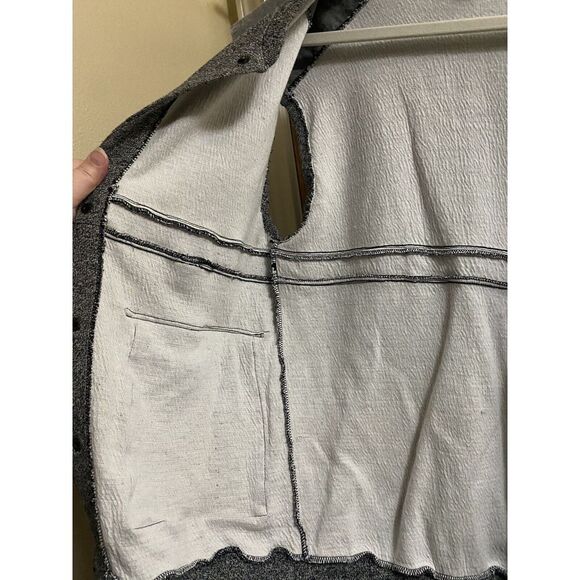 Vintage Brittania Gray Cotton Hunting Vest Suede Shoulders Button Pockets Size L - Picture 11 of 14